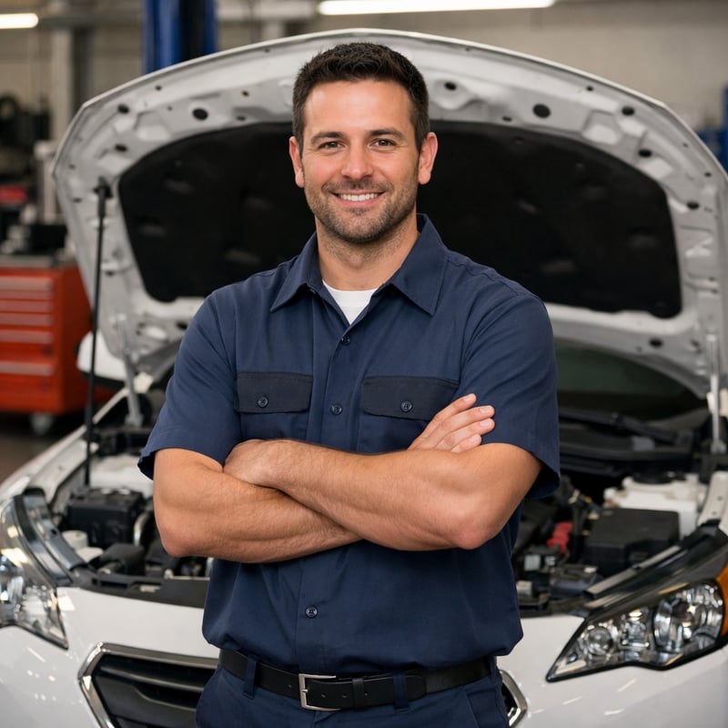 AI Auto Tech Beside Vehicle