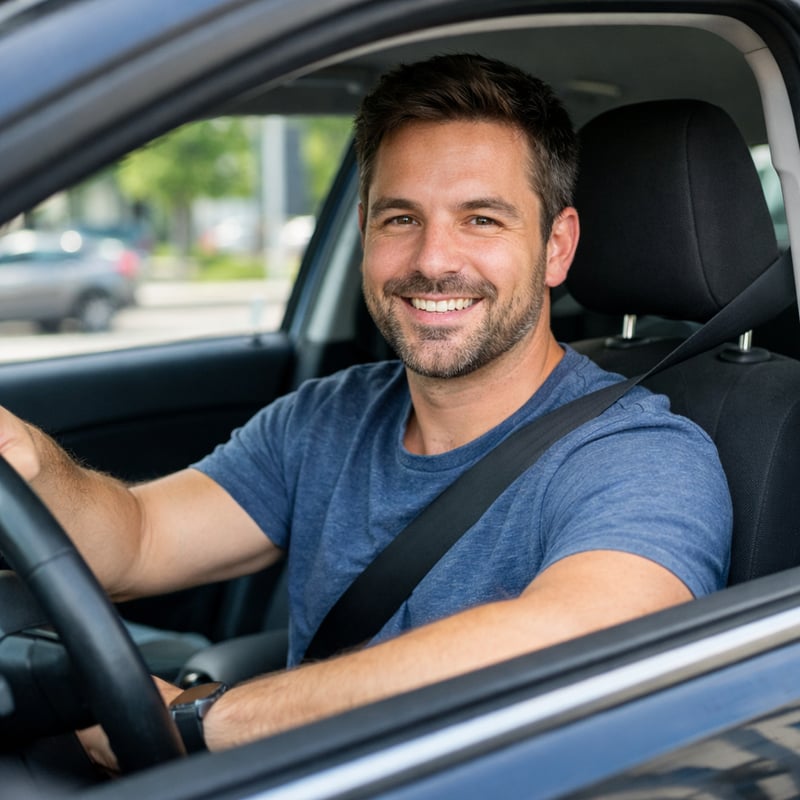 casual uber driver no hat no uber sign