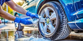 Car Spring Cleaning Tire Well